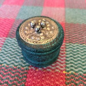 Tiny wood box with tin bells